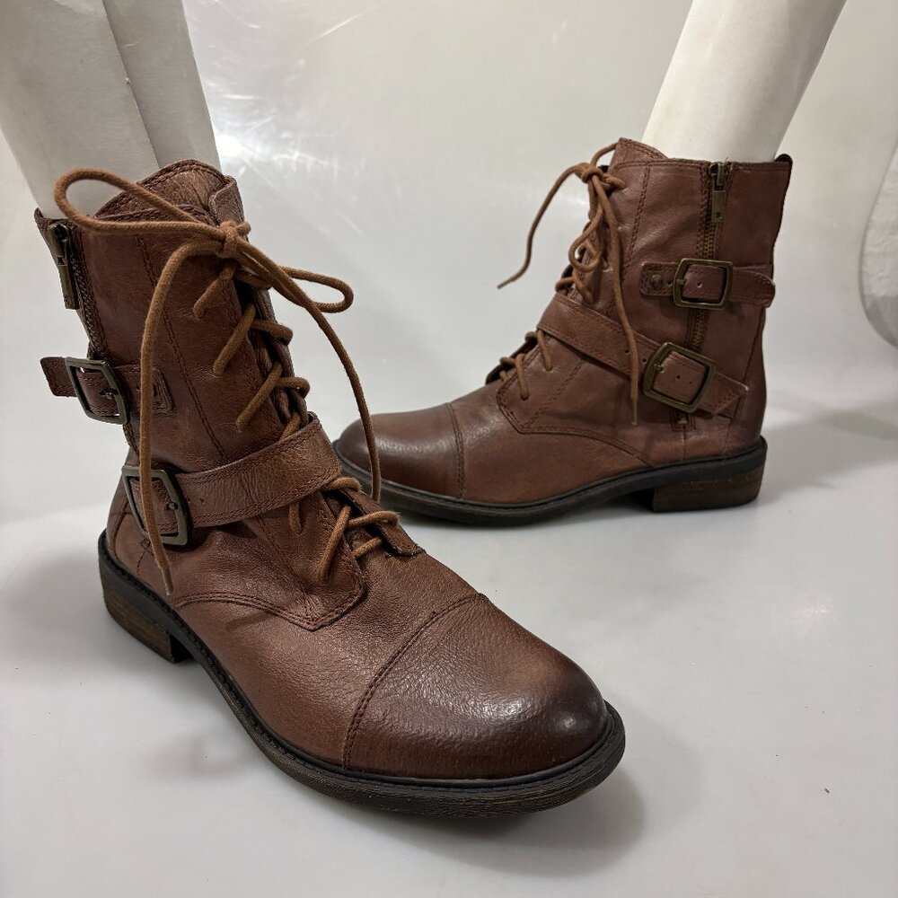 Lucky Brand 10 M Nolan Booties Brown Leather Ankle Boots NEW